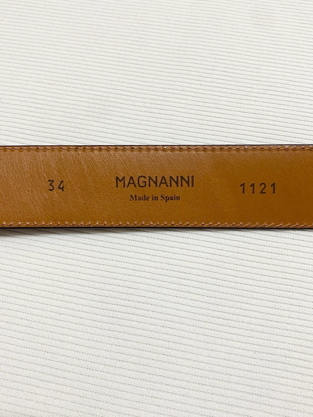 Magnanni Spain Cognac Brown Leather Men's Belt - Picture 4 of 5